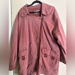 Anthropologie Red/Pink Jacket (size 1X)